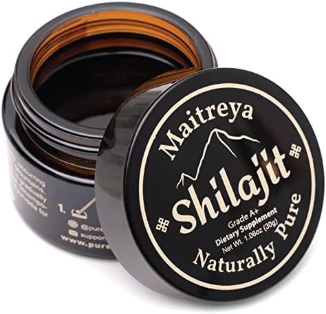 MAITREYA Natural Shilajit Resin with Fulvic Acid & Trace Minerals | Pure Himalayan Shilajit | Energy Booster & Immune Support Dietary Supplement - 30g