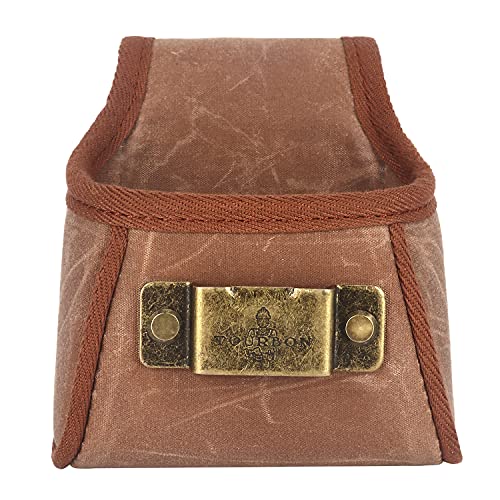 Tourbn Tourbon Pochette en toile cirée pour outils de charpentier avec mètre ruban, marron, 15*12*8cm Cover