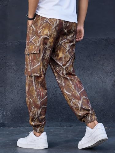 Image of JEMLDL Mens Cargo Joggers Pants Elastic Waist Drawstring with Flap Pockets Techwear Pants for Men