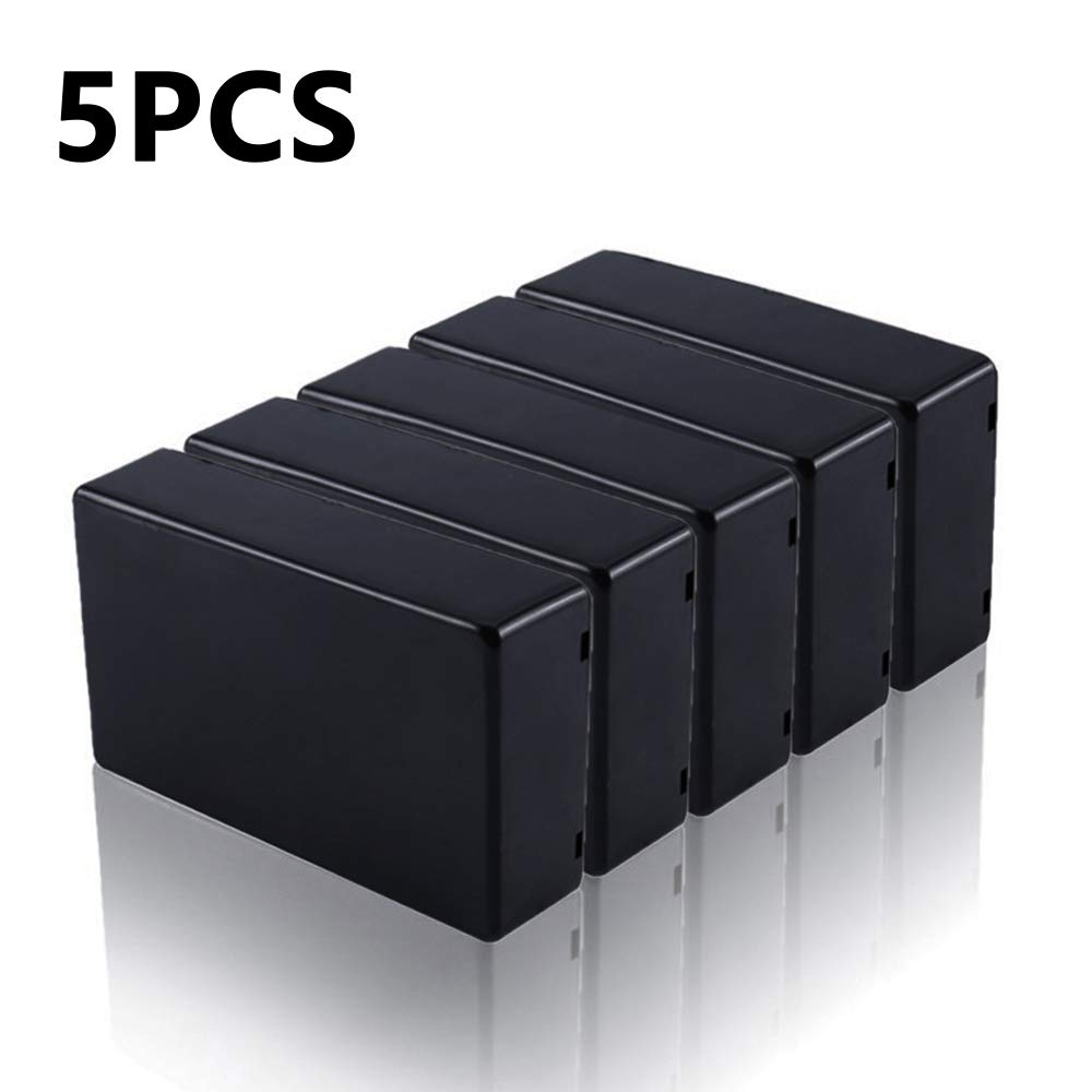 5 Pcs 100x60x25mm Plastic Cover Project Electronic Enclosure Instrument Case DIY Power Junction Box Black