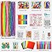 FUNZBO Arts and Crafts Supplies for Kids -Kids Craft Kit with Pipe Cleaners, Popsicle Sticks, Pompoms & Stickers, All in One Homeschool Supplies, Toys Crafts for Girls Boys Age 4+