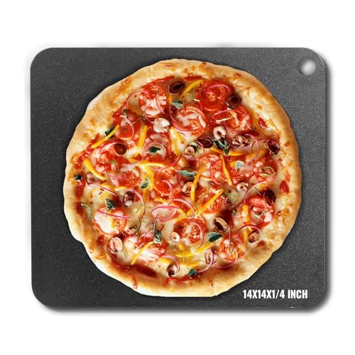 VEVOR Piedra para Pizza 355 x 355 x 6 mm Bandeja de Pizza para Horno Bandeja para Pizza Rectangular de Acero al Carbono...
