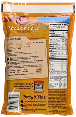 Image of Betty Crocker, Pumpkin Spice Cookie Mix, 17.5oz Pouch (Pack of 4)