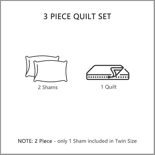 Miniatura 6 de CHIXIN Edredón botánico de algodón tamaño King, patrón de hojas con costuras reales, juego de colcha acolchada, ultrasuave, ligero, reversible, 3