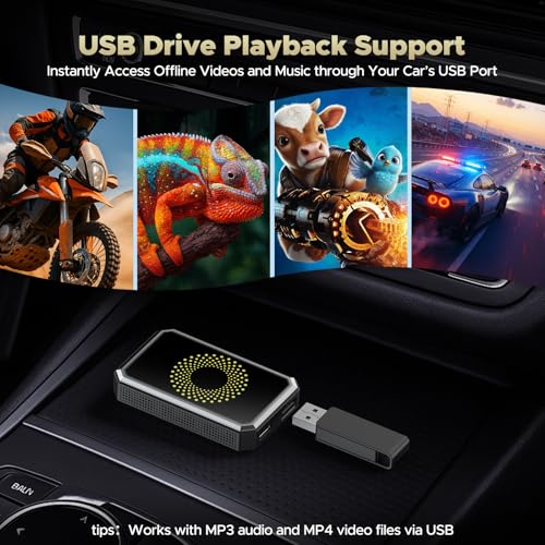 TOGUARDGO 3-in-1 Wireless Carplay Adapter Magic AI Box with YouTube TikTok APPs Upgrade Wired Car Play to Wireless Support USB Drive for iPhone 10+ and Android 13+ by TOGUARDGO - Image 6