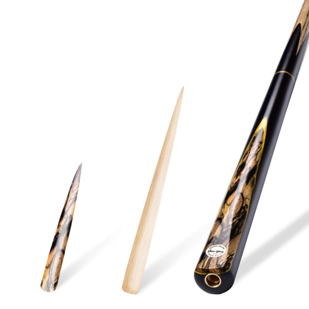 YRU Stecca da Biliardo 57" Handcraft 3/4 Snooker Stecca Frassino da 10mm Punta con Estensione Confezionata in Custodia con Cue