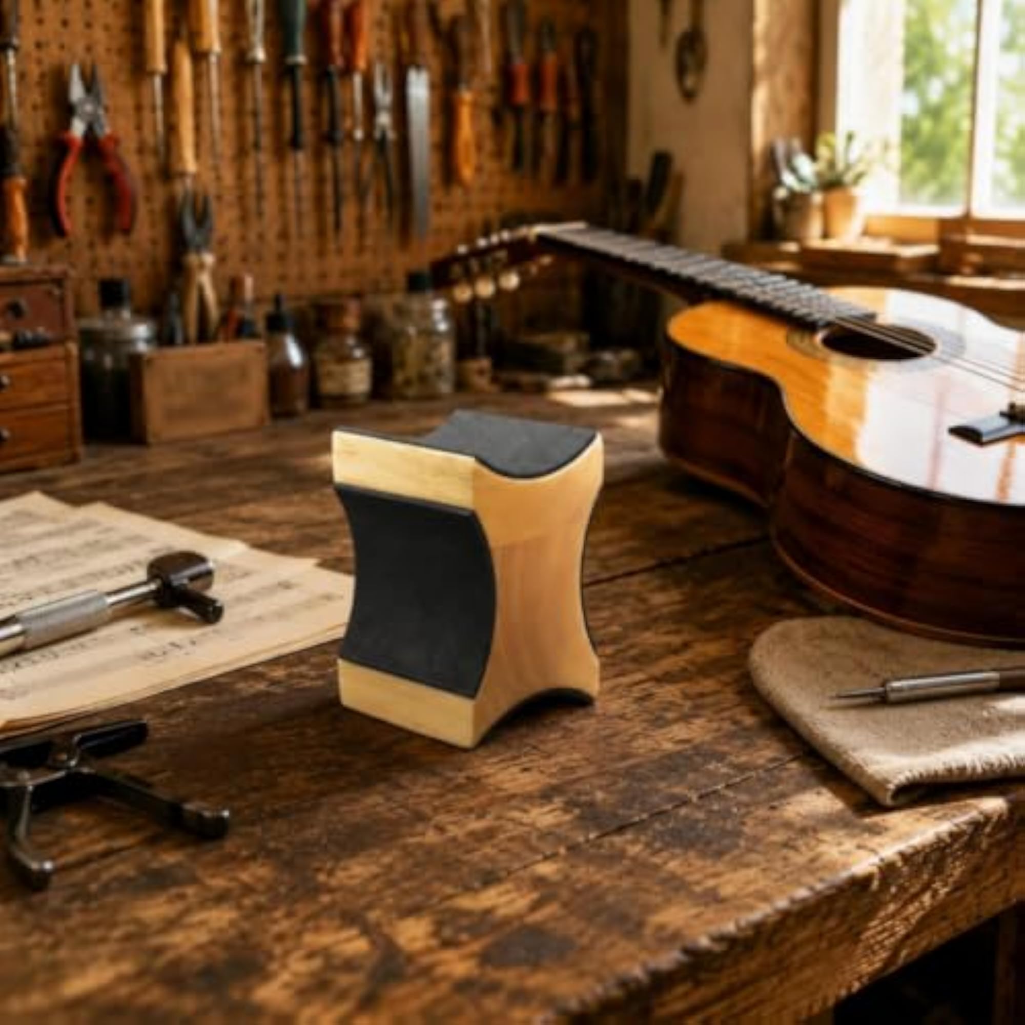Guitar Neck Rest 2 in 1 Cradle, Wooden Music Accessory