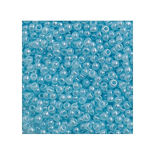 10 g TOHO Round Seed Beads Rocailles, Size 8/0, Ceylon Aqua (# 143), Japan, Glass — image 1