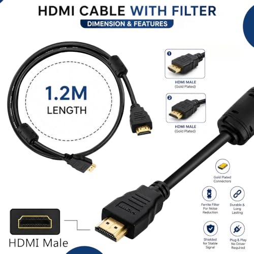 Image of Storite 1.2 Meter 4K HDMI Cable with Ethernet | 4K@30Hz Ultra HD 1080P, 3D Supported, 18Gbps High Speed, Compatible with Laptop, TV, Gaming Box, Projector
