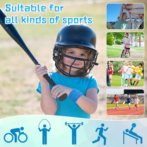 Leyndo Wrist Sweatbands Bulk for Kids Field Day Cotton Terry Sweat Bands Sports Fan Wristbands Kids for Summer Camp Student Football Team Competition Party - Image 6