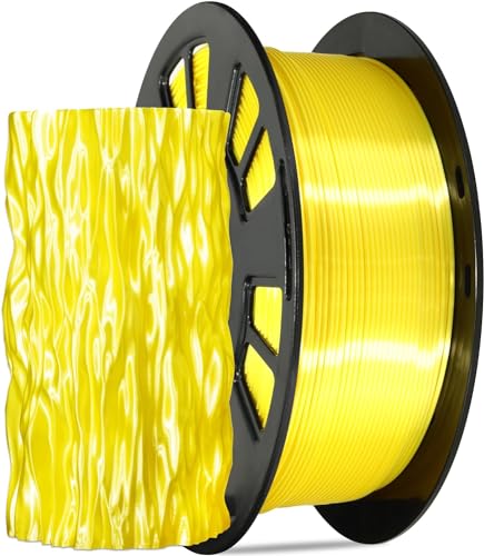 Image of FiLAMONT PLA Silk Filament 1.75mm, 3D Printer Filament, Shiny Silk 1.75 PLA Filament, 1kg(2.2Lbs) /Spool (Silk Yellow)