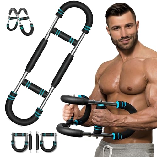 Twister Armtrainer Verstellbares Brust Trainingsgerät Dreistufig Verstellbarer Unterarmtrainer für zu Hause U-förmiger Fitnessgeräte Geschenke für Männer Frauen Väter Brüder und Ehemänner