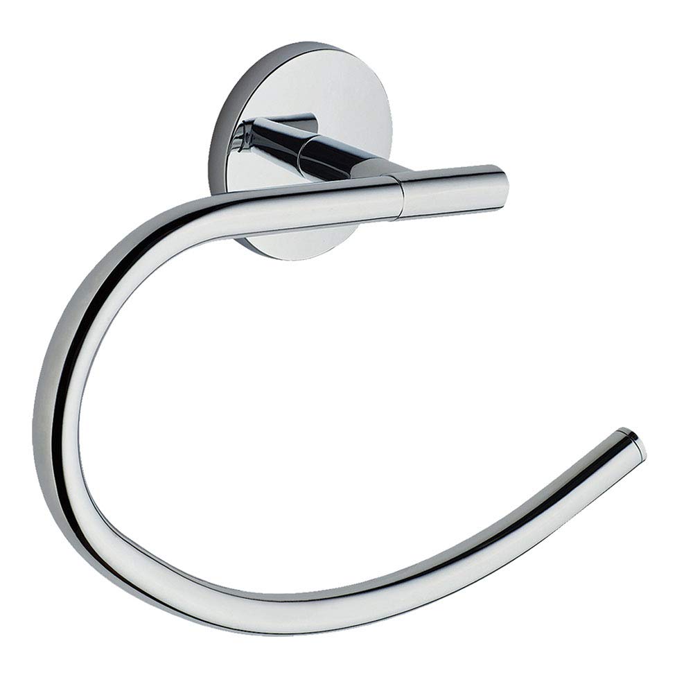 Kibath Shiny Chrome 324664 Design Towel Ring. Made Of Stainless Steel And Gloss Chrome Finish. With Two Placement Options, Adhesive Or With Screws