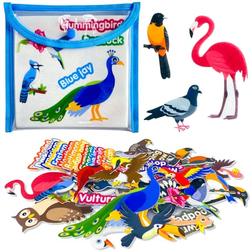QCFDLCX Felt Learning Common Birds Pieces,for Felt
