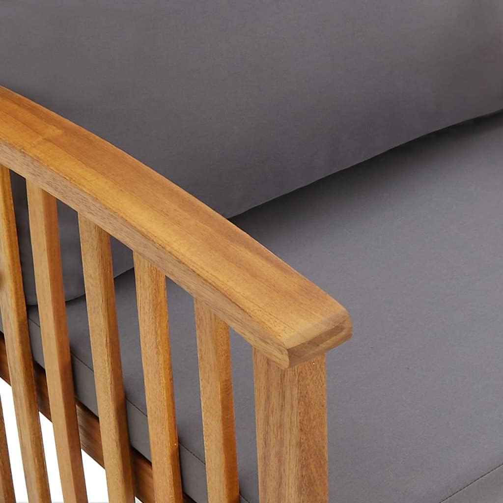 vidaXL Patio Furniture Set 5 Piece, Patio Bench Seat with Coffee Table, Wooden Dining Set for Garden Balcony Porch, Modern, Solid Wood Acacia