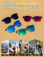 Bircenpro Klassisch Polarisiert Sonnenbrille für Herren: UV400 Schutz Sonnenbrillen Retro Halbrahmen Brille für Fahren Angeln Reisen Fishing Schwarze Gläser – Ansicht 6