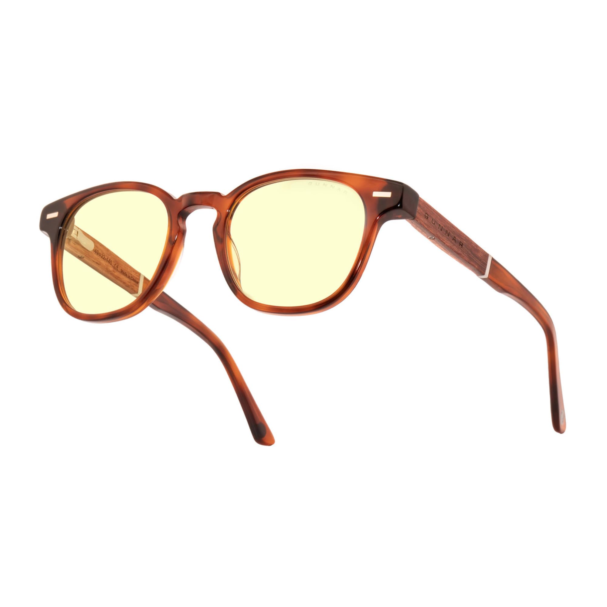 Gunnar Blaulicht-Brille - Tioga - Maroon Rosewood - Mineral Amber