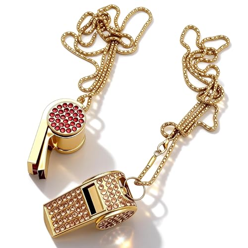 Set de 2 collares con silbato de cristal brillante miniatura 2