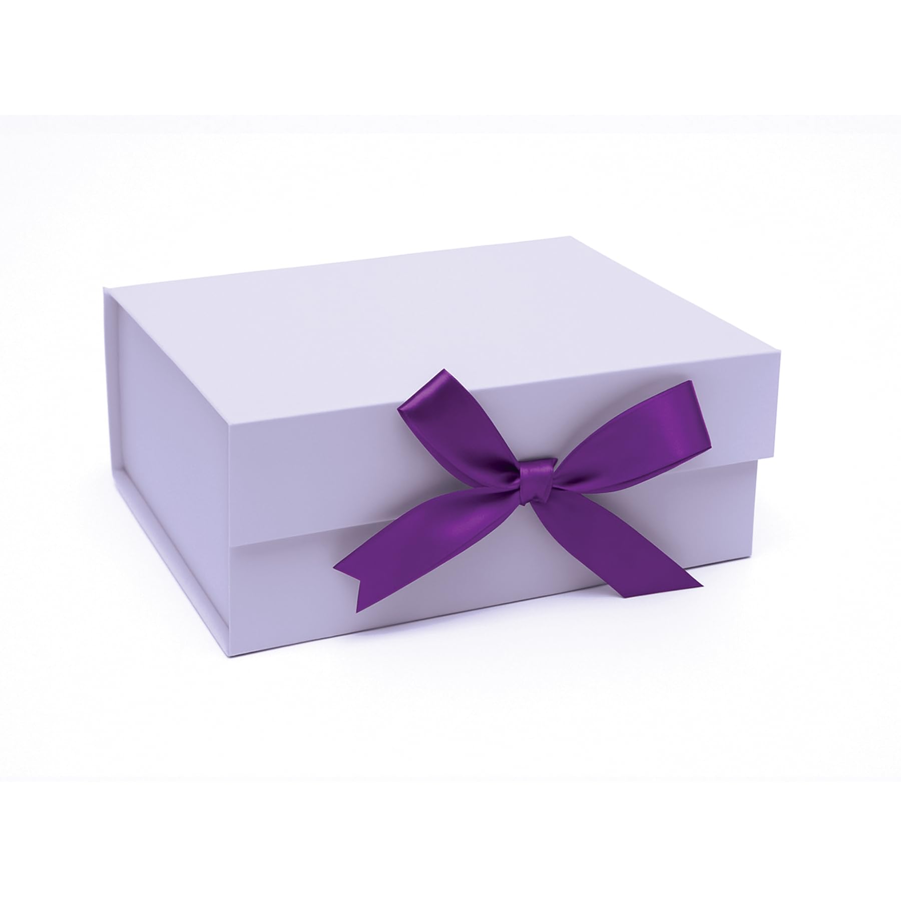 Boxotica Lavender Small Gift Box – Foldable Rigid Hamper with Ribbon & Greeting Card | 23.5×17×10 cm Reusable Keepsake Box for Jewelry, Chocolates, Weddings, Birthdays, Bridesmaid Proposals