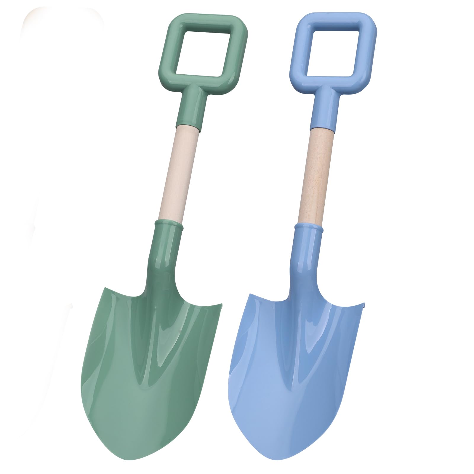 Beach Toys Shovels for Kids Adults, 16" Long Kids Beach Sand Spades Scoop for Gardening Tools Kit Travel Sandbox Toy Wood Handle Spade for Digging Sand Snow Avocado