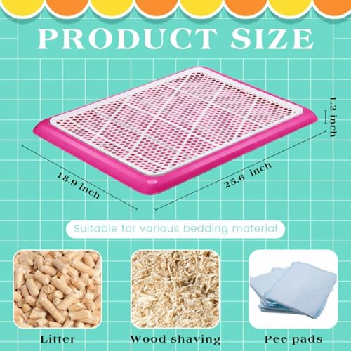 Image of Mifoci Dog Pee Pad Holder Potty Tray Portable Dog Litter Box Toilet Training for Indoor Outdoor Small Medium Large Pet Puppy(Pink,25.59 x 18.9 Inches,1 Pcs)