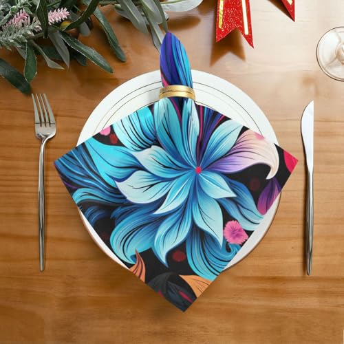 Servilletas de Tela con Flores Multicolor Pack de 6 miniatura 3