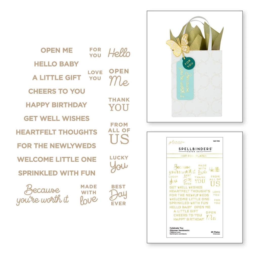 Spellbinders Glimmer Hot Foil Plates-Celebrate You Celebrate You -GLP314