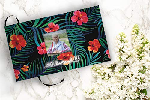 Image of COMMEMORATIVE CREMATION URNS Tropical Photo Funeral Guest Book for Memorial Service and Celebration of Life Guest Book for Memorial Service - Beautiful & Vibrant Sign in Book for Funeral