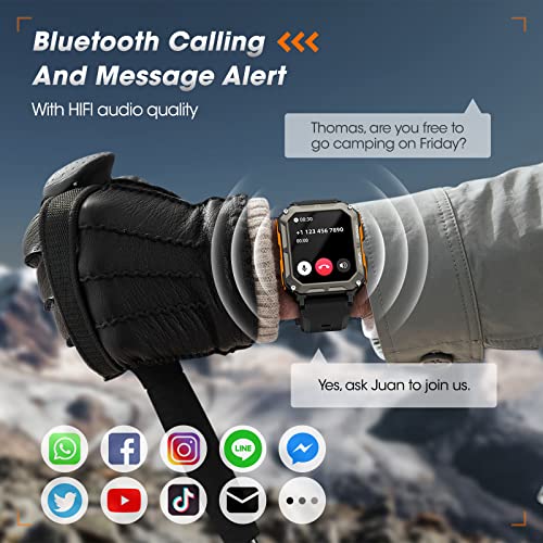 Rgthuhu Military Smart Watch For Men With Blood Pressure thumb #2