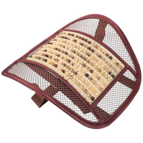 TOGEVAL Almohada Lumbar Cuentas de Madera para Coche Soporte Ergonómico para Cintura Cojín Ortopédico para Respaldo de Silla Masaje Cómodo Soporte Lumbar para Oficina y Vehículo