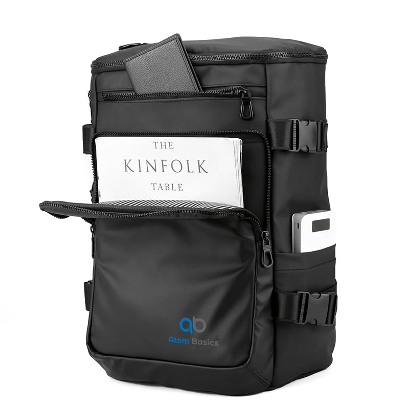 Image of Backpack all-in-one Office /Travel Laptop Backpack for Men & Women with Compartment, Multi Pocket, Bottle Holder, 48x32x18 cm - Black (Model - 1204; Capacity- 40 Ltr). Model 1204