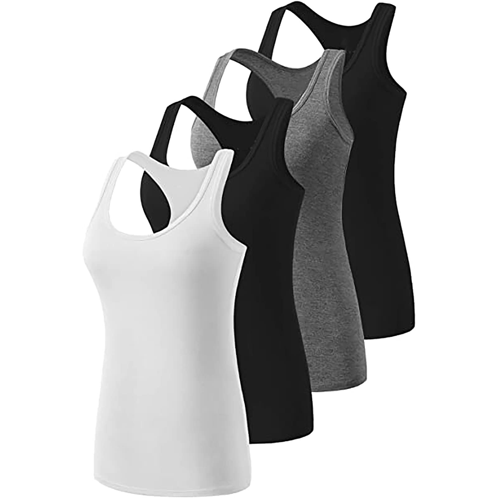 HomebabyWomen Summer Outdoor Casual Vest Fashion Solid Gradient Color Sleeveless Cold Shoulder T-Shirt Breathable Soft Cotton Tanks Blouse for Daily Life Wearing Tops