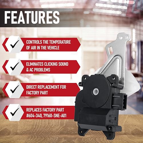 Image of HVAC Air Blend Door Actuator Heater Replacement by AA Ignition - Compatible with Honda Vehicles - 2007-2011 CR-V - Replaces 604-340, 79160-SNE-A01 - Main Air Temperature Recirculation Actuator