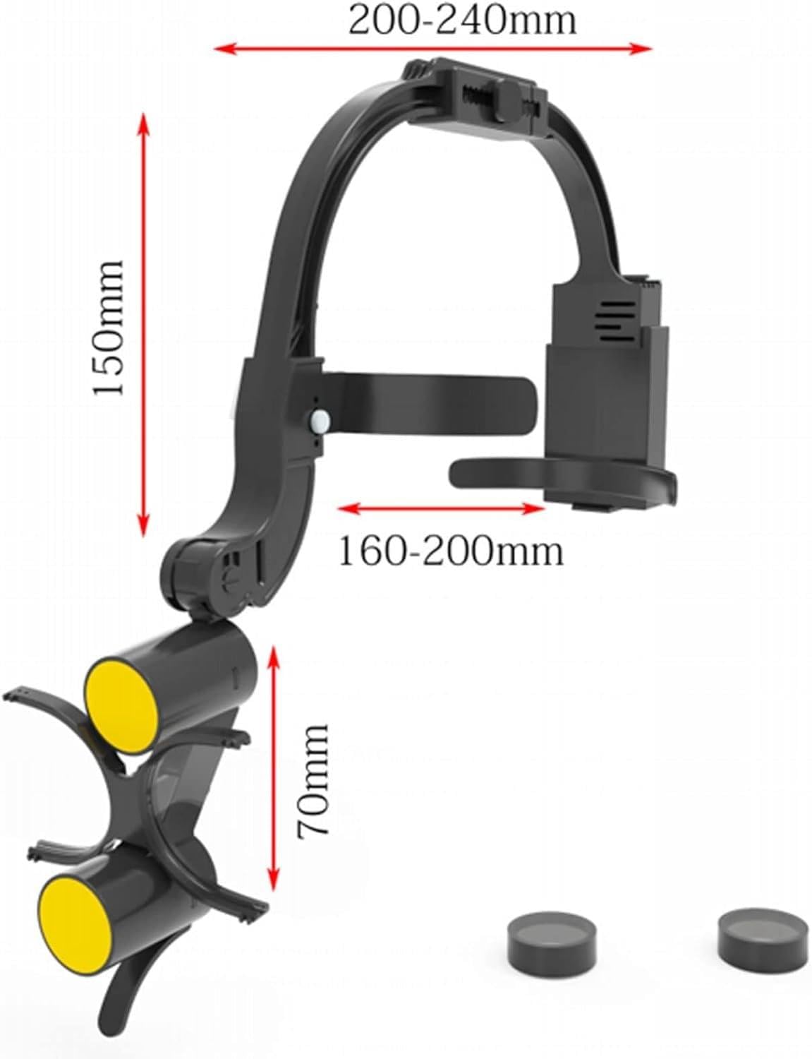 Zahnarztscheinwerfer mit einstellbarer Vergrößerungslupe und tragbarer LED-Lampe für chirurgische und zahnärztliche Eingriffe