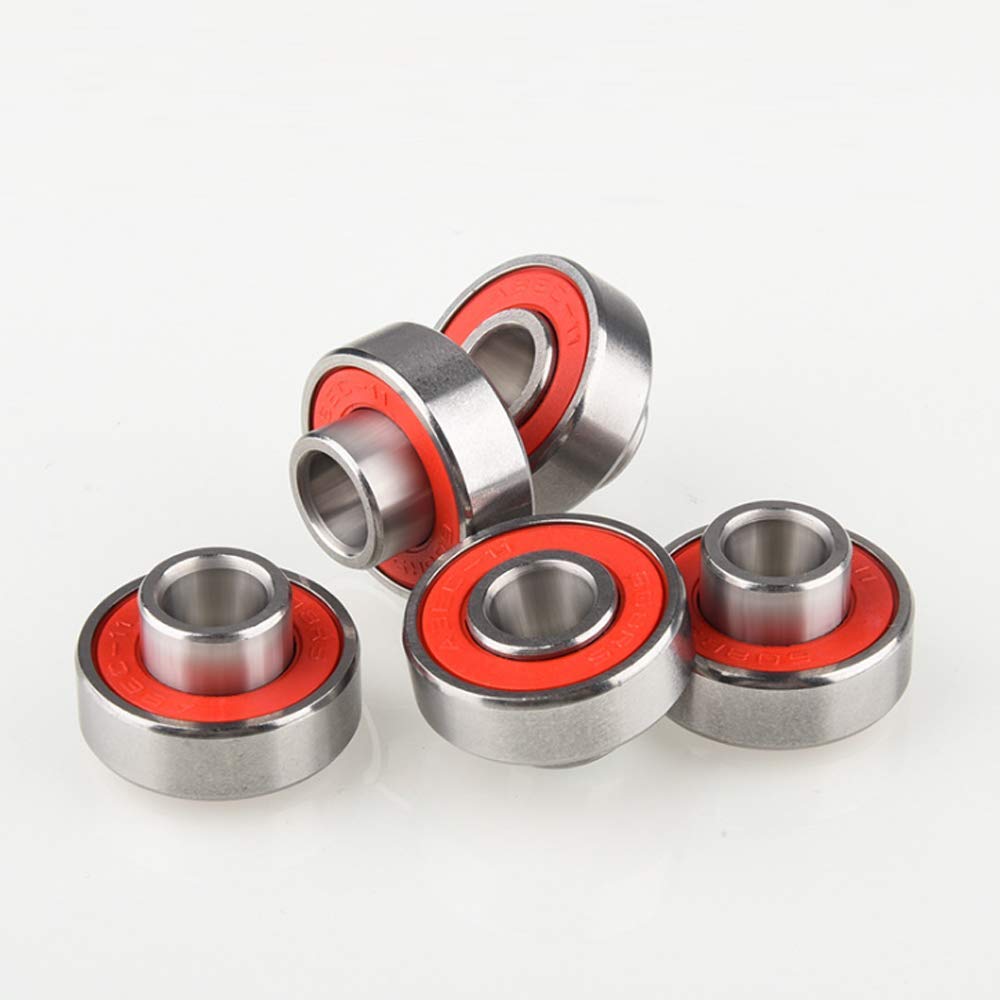 50% оƒƒ Dіѕсоunt 10 Pack 608-RS (8mm x 22mm x 12.6mm) Ball Bearing - Double Rubber SealedsLong Board one Bearing, Inline Skates, Scooters,Low Noise Motor Dedicated.red
