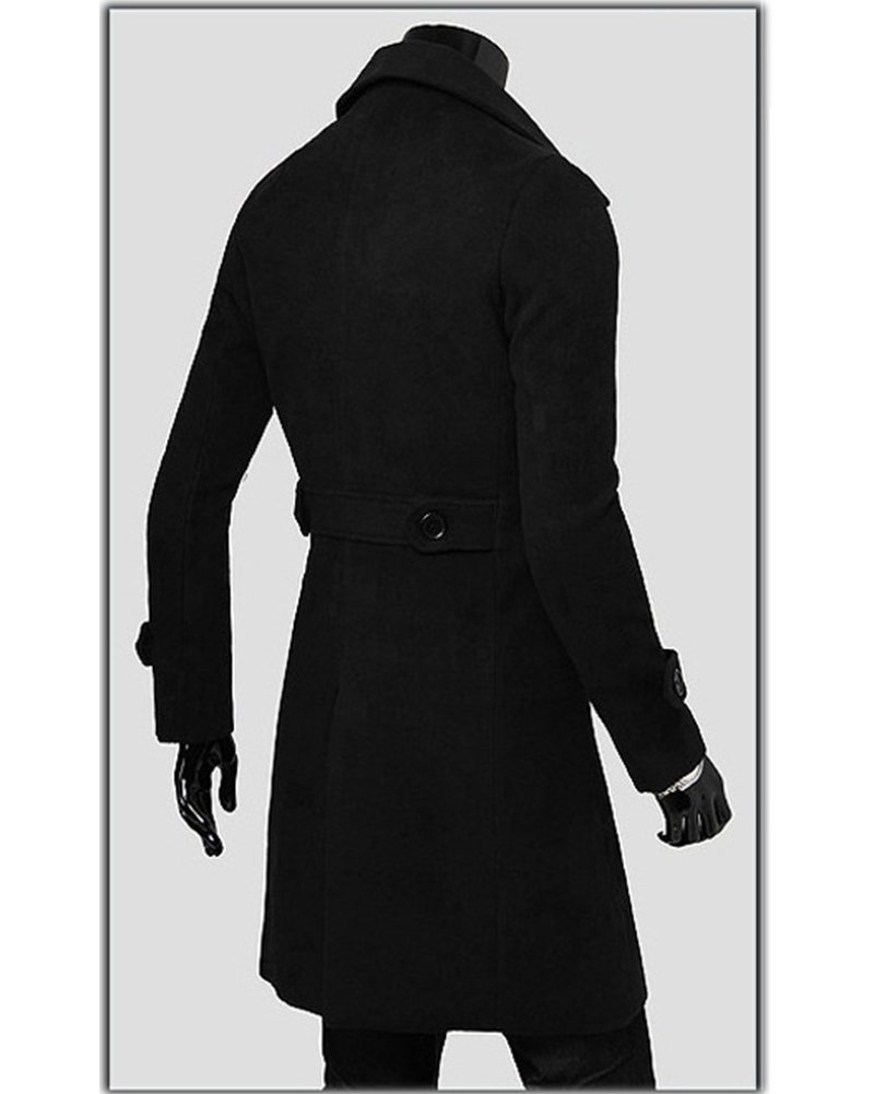 Giacca da Uomo Inverno Slim Elegante Trench Coat Doppio Petto Giacca Lunga Parka