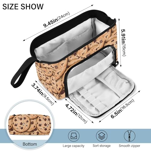 Image of SUABO Big Capacity Pencil Case,Chocolate Chip Cookies Pen Bag Pouch Holder Stationery Bag School College Office Organizer for Teen Adults Student