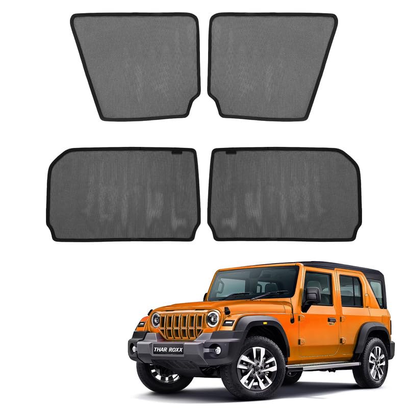 Image of Thar Roxx Magnetic Sun Shades /Curtains - Set of 4pcs (Row A /B) Suitable for Thar Roxx 2024 Onwards