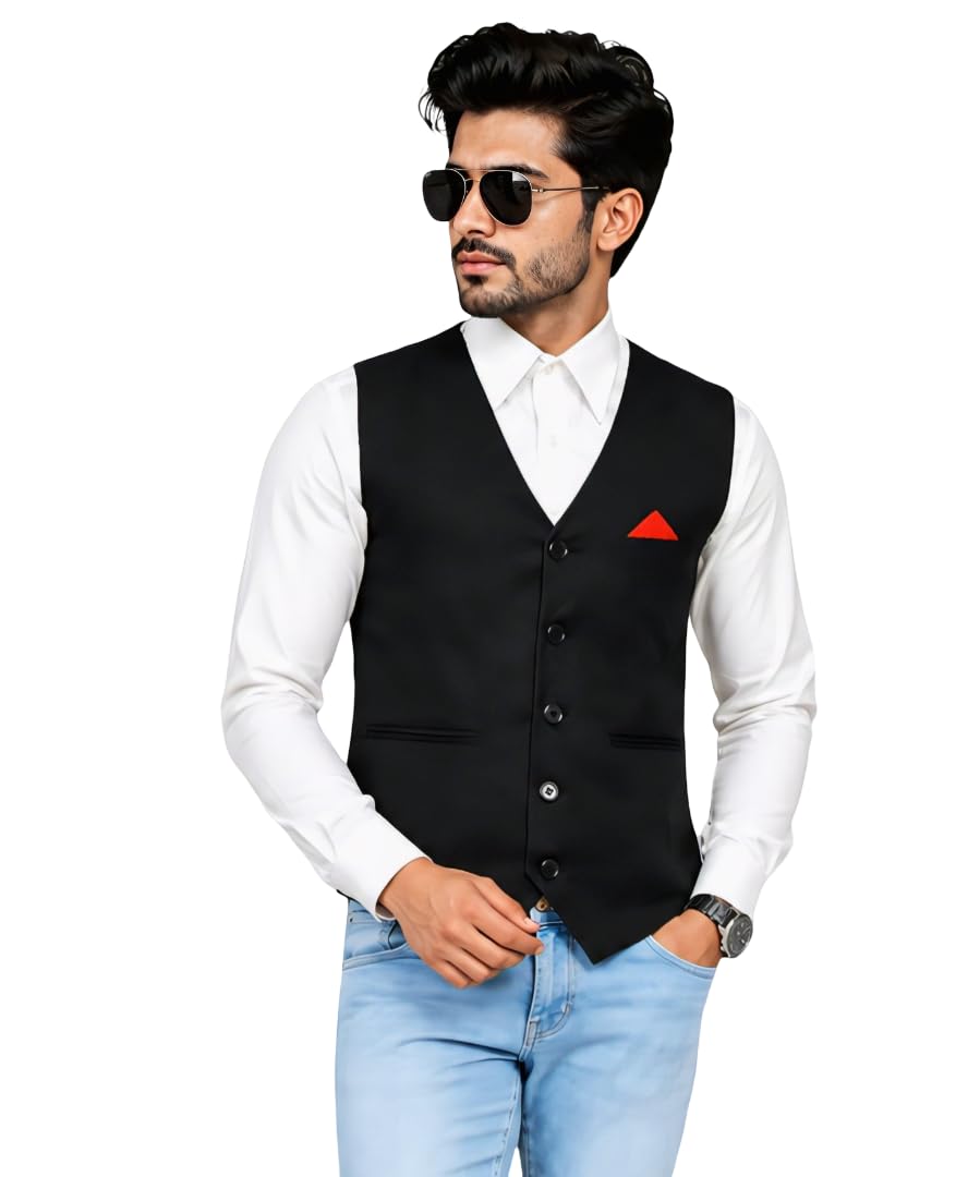Men’s Black Waiter Waistcoat | Formal Vest for Hospitality Uniform | Restaurant, Hotel & Catering Staff Uniform Vest-picture-25
