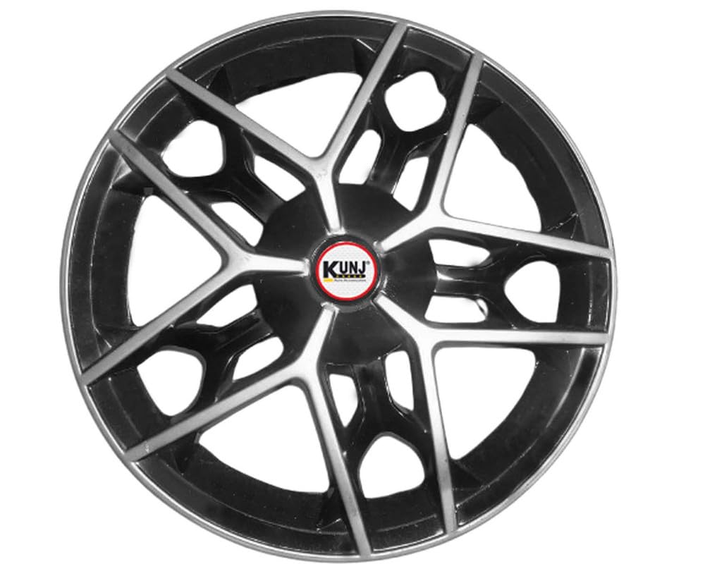 Kunj Autotech 14 Inch Car Wheel Cover Cap Double Color Universal Model for All Cars Tyre Size R/15 Set of 4 Pieces