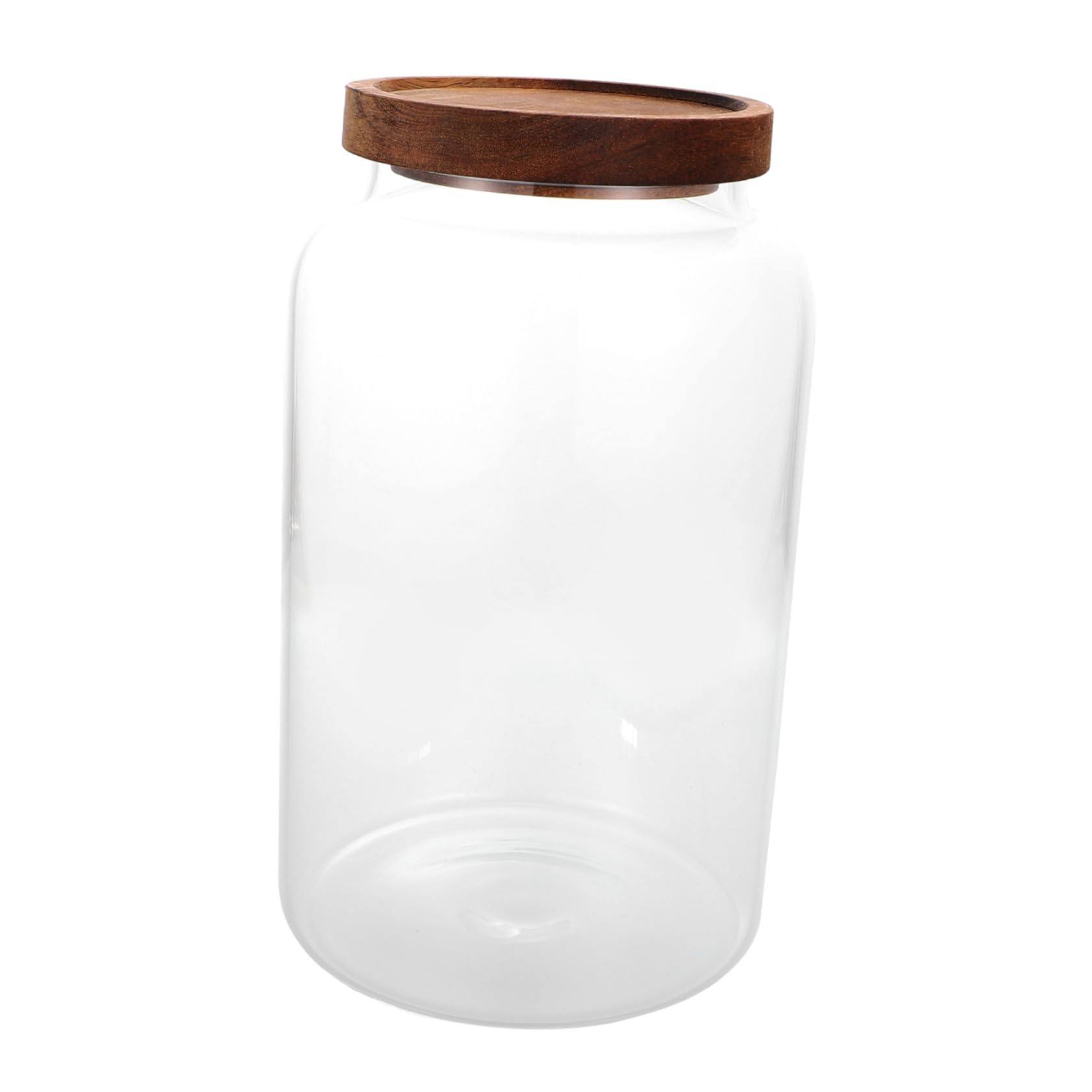 Großes Haushalts Vorratsglas aus Hochwertigem Glas mit Luftdichtem Holzdeckel zur Aufbewahrung von Getreide Tee Süßigkeiten und Mehl Robust und Vielseitig für Küche und