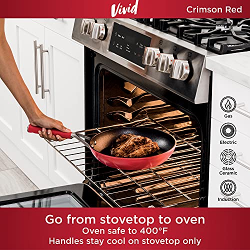 Ninja-C29500-Foodi-NeverStick-Vivid-10-Piece-Cookware-Set-with-Lids-Nonstick-Durable-Oven-Safe-to-400F-Cool-Touch-Handles-Crimson-Red