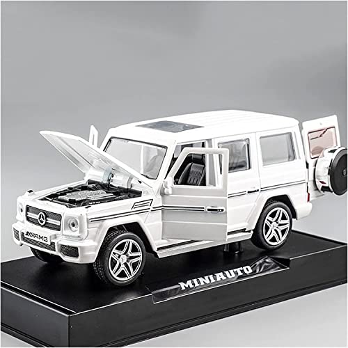 Image of Alloy Car Model Diecasts Metal Toy with Sound /Light /Pull-Back Off-Road Vehicles Car Model Collection Kids Toys Gift Multicolor Pack of 1 (1:32 AMG G65 White)