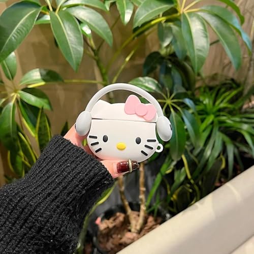 Image of EDNITA Compatible for AirPods Pro 2nd Generation Case Cover with Keychain, Soft Silicone Skin Case Cover Full Protective (Only Silicone Cover) (Cool Kitty)