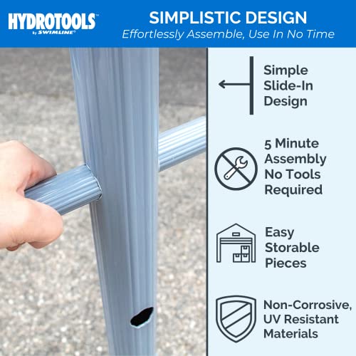 Hydrotools By Swimline 89033 Premium Free Standing Poolside Valet Towel Rack Adjustable With Water Weighted Base Three Arms Secure Clips For Outdoors & Indoors Pool Patio Poolside Holder Drying Stand #TOP5