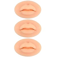 Vista 1 de Labios falsos de tatuaje, 3 piezas de tatuajes, labios de práctica de silicona 5D para prácticas de maquillaje, práctica de tatuajes realistas