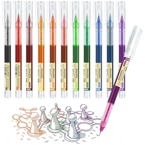 Surcotto 12pcs Ultra-Fast Drying Gel Pens Cover