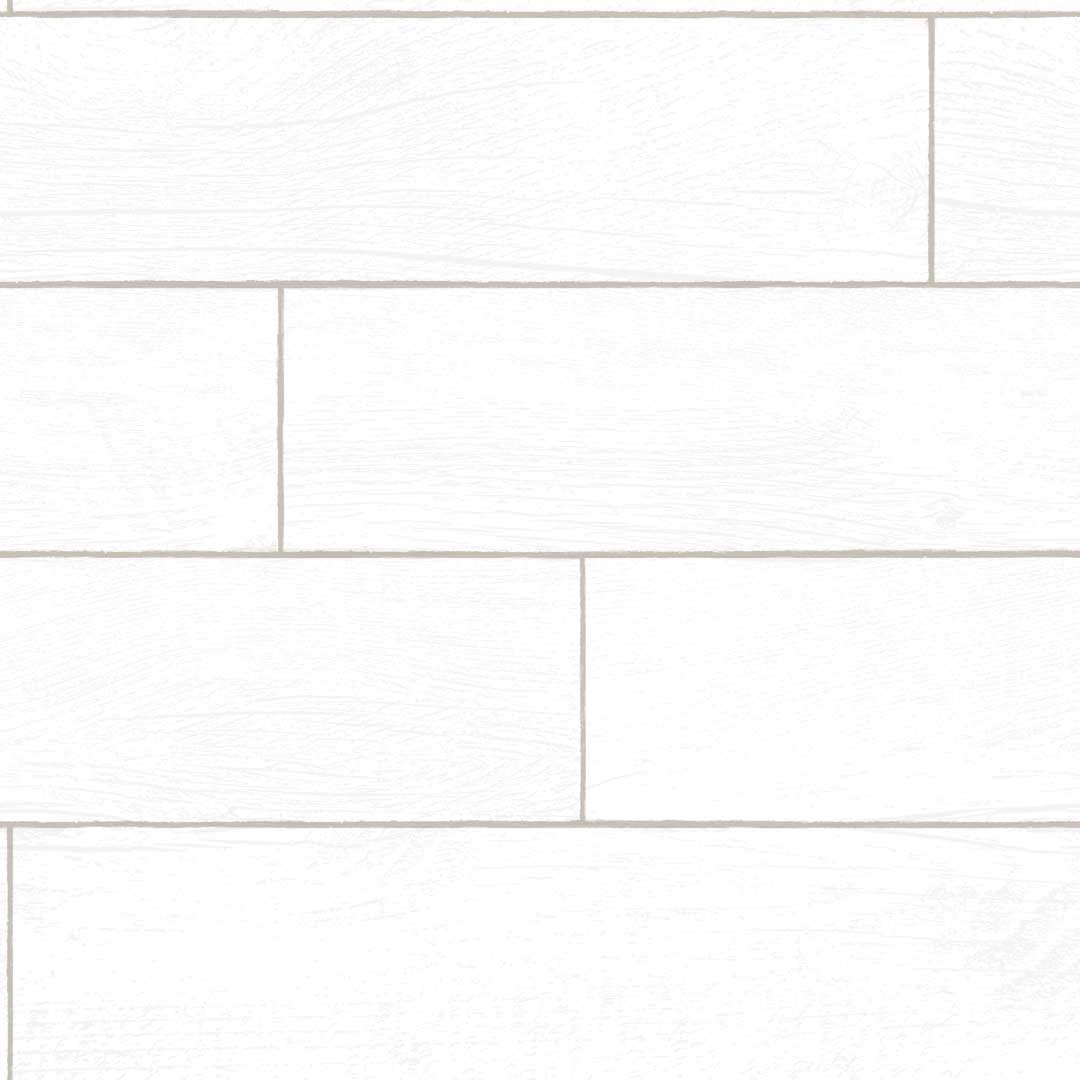 Shiplap White Wood Planks Removable Peel and Stick Wallpaper, 20.5 in X 16.5 ft, Made in the USA