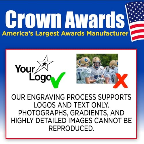 Image of Crown Awards 7 inch Custom Engraved Cup Trophy, Personalized Glass Cup Award with Your Text