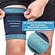 Ruilala Kompression Oberschenkelbandage Herren and Damen Belüftung Oberschenkelstütze Mit Rutschfestem Silikon, für Muskelfaserriss, Muskelbelastung, Verletzungserholung, Sport 2 Stück (Blau, XL)